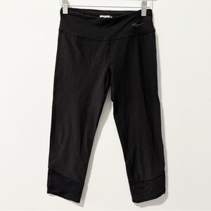 Saucony Cropped Leggings Womens Size Small Black Workout Running Gym Athletic‎